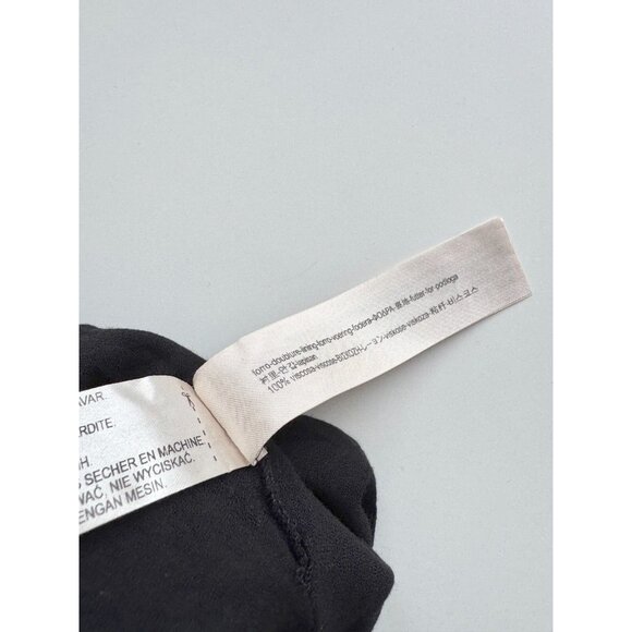 MASSIMO DUTTI Black White Floral Silk Crepe A-Line Midi Dress, Size 6 - Picture 15 of 16